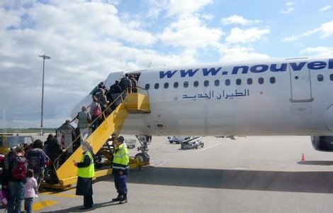 Un vol spécial affrété à Nouvelair, a quitté l'aéroport lyonnais pour embarquer les passagers en souffrance (photo archives)