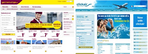 Germanwings et Clickair relient leur site web