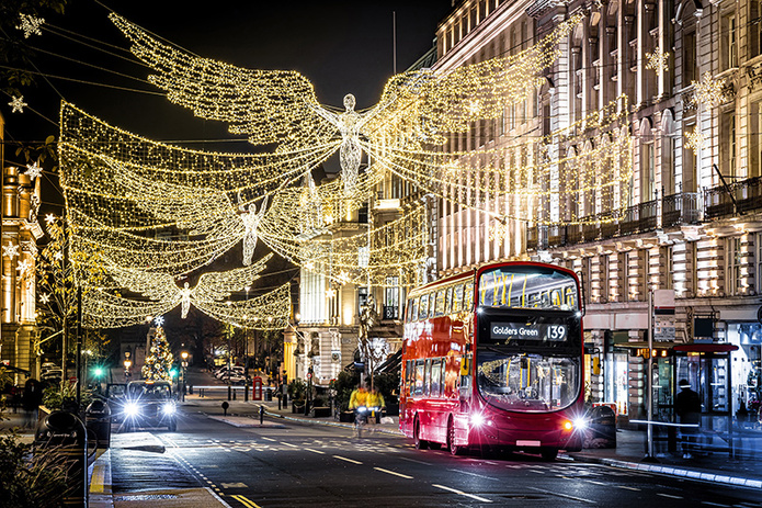 La magie des fêtes s'illumine dans la capitale britannique avec les célèbres anges de Regent Street © Shutterstock Civitatis La magie des fêtes s'illumine dans la capitale britannique avec les célèbres anges de Regent Street © Shutterstock Civitatis