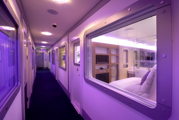 Le Yotel de Paris-CDG comptera 80 chambres disponibles en ligne, 24h/24 et 7j/7 - Photo : Yotel