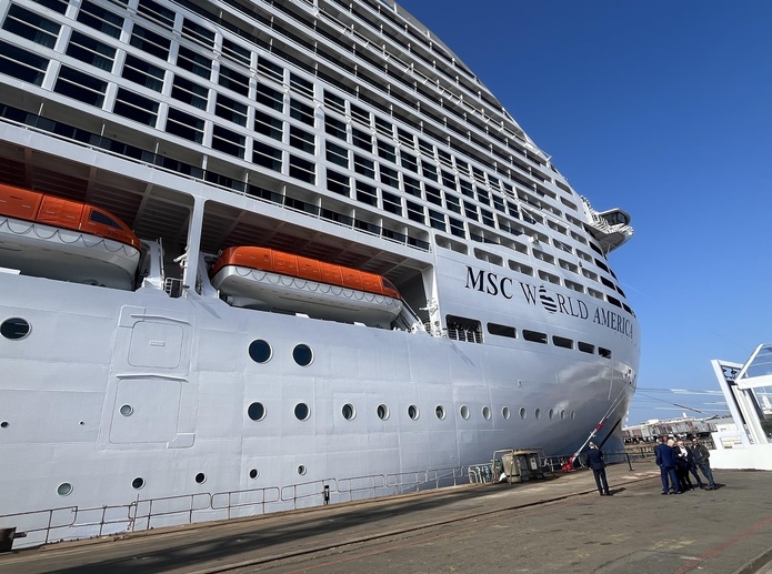 Livré fin mars 2025 par les Chantiers de l'Atlantique, le MSC World America est basé à Miami @LG Livré fin mars 2025 par les Chantiers de l'Atlantique, le MSC World America est basé à Miami @LG