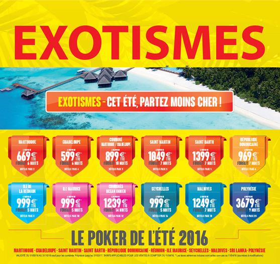 Cet été, partez moins cher avec Exotismes ! Cet été, partez moins cher avec Exotismes !