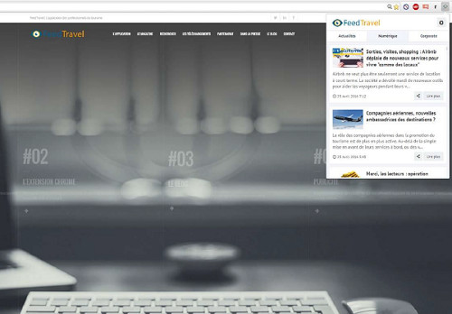 Navigateur : FeedTravel disponible via une extension sur Chrome