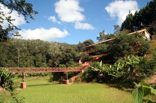 Ce cadre grandiose dominé par la forêt primaire dans la vallée tapissée de rizières, est celui d'un gîte rural dans la région d'Anjozorobe. Un projet exemplaire piloté par une ONG en parfaite symbiose avec les villageois, formés et salariés par Ce cadre grandiose dominé par la forêt primaire dans la vallée tapissée de rizières, est celui d'un gîte rural dans la région d'Anjozorobe. Un projet exemplaire piloté par une ONG en parfaite symbiose avec les villageois, formés et salariés par