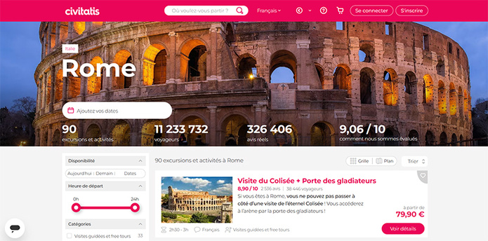 Civitatis propose plus de 90 activités et excursions à faire à Rome en français © Civitatis