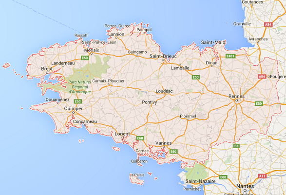 The French are choosing Bretagne for their travels in May 2016 - DR : Google Maps The French are choosing Bretagne for their travels in May 2016 - DR : Google Maps