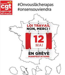 La CGT Air France appelle à la grève le 12 mai 2016