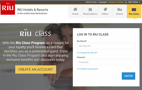 Le site de RIU Class a été modernisé et fusionné avec Riu.com - Capture d'écran