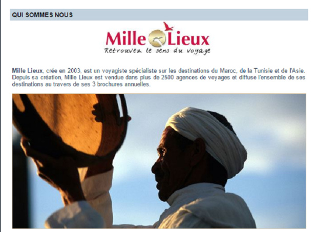 Mille Lieux s'était spécialisé sur le Maroc, la Tunisie et l'Asie avec sa marque Akiou - Capture d'écran