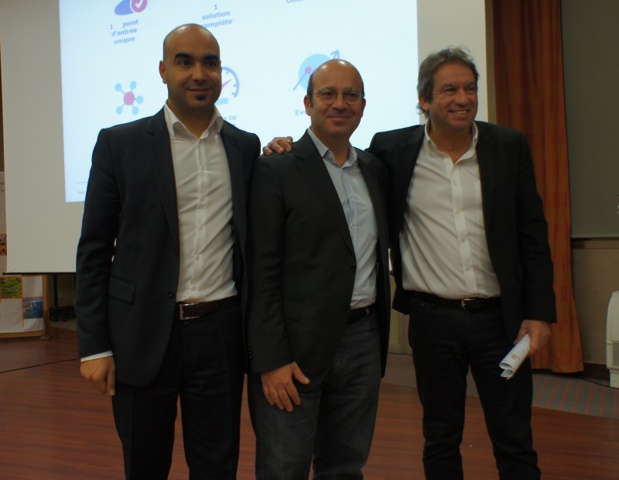 Jamel CHANDOUL Directeur Général de Gestour, Christian Sabbagh, PDG d'Orchestra et Georges Rudas, PDG d'Amadeus au Forum du SETO - Photo CE