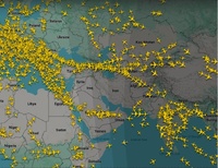Les trajets vont être rallongés pour contourner les espaces aériens fermés," selon Pascal de Izaguirre - Capture écran Flight radar