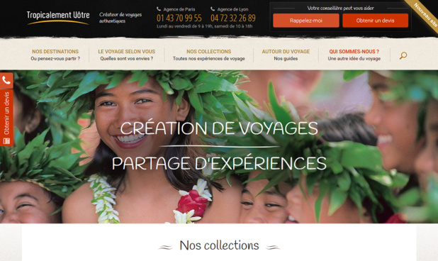 Le nouveau site de Tropicalement Vôtre - Photo DR Capture écran