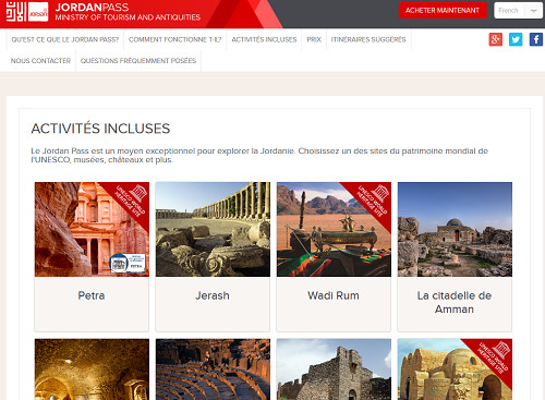 Le site internet dédié au Jordan Pass est désormais traduit en français - Capture écran Le site internet dédié au Jordan Pass est désormais traduit en français - Capture écran