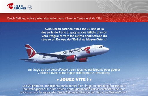 Czech Airlines fait gagner des billets aux agents de voyages