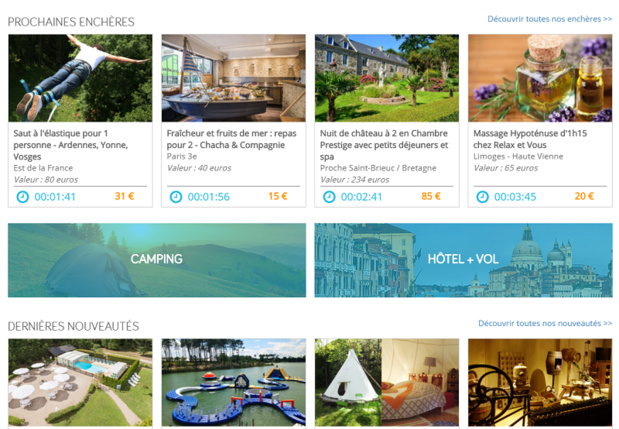 Le site Loisirs Enchères vise aujourd'hui le top10 des sites de vacances en France (c) capture du site