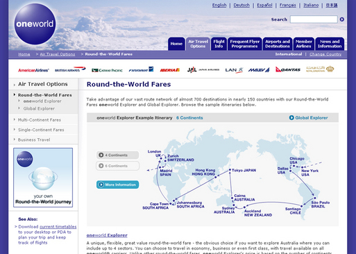 oneworld va lancer la résa en ligne de ses Tours du Monde