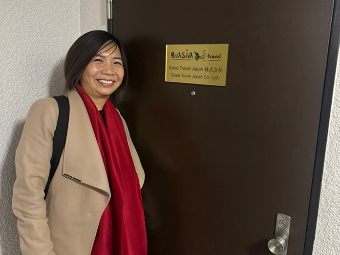 Thuy Hoa, cofondatrice et Directrice Générale d’Easia Travel, devant le bureau d’Easia Travel Japan à Tokyo. © Easia Travel Thuy Hoa, cofondatrice et Directrice Générale d’Easia Travel, devant le bureau d’Easia Travel Japan à Tokyo. © Easia Travel
