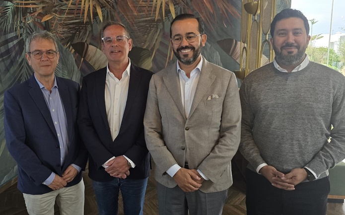 Hervé Tilmont, Patrice Caradec  du SETO, Achraf Fayda et Jihad Chakib de l'ONMT lors de la conférence de presse organisée en marge du Forum du SETO - Photo CE