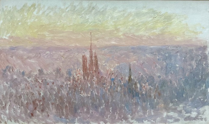 Cette vue générale de Rouen peinte par Monet depuis la colline Sainte-Catherine est conservée au musée des Beaux-Arts de Rouen - Photo : PB