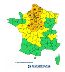 La carte publiée par Météo France sur son site Internet - DR Météo France