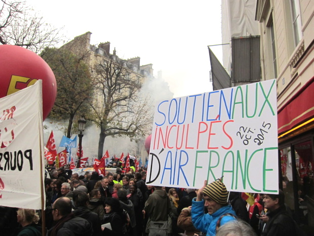 Une manifestation d'Air France en octobre 2015. DR LAC