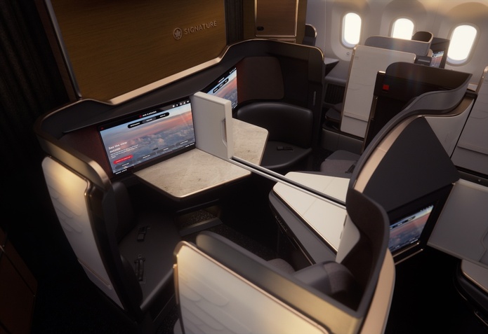 Sur le Boeing 787-10, la compagnie introduit les "loges Signature Plus", situées à l’avant de l’appareil - Photo : Air Canada