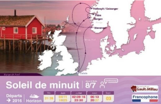 Croisières de France : circuits en Europe du Nord au départ de Calais pendant l'été 2016