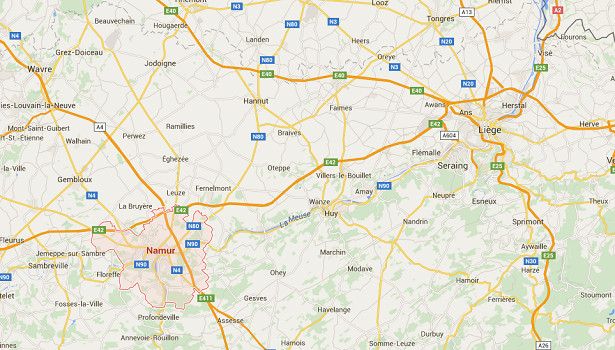 La collision s'est produite entre Namur et Liège - DR : Google Maps La collision s'est produite entre Namur et Liège - DR : Google Maps