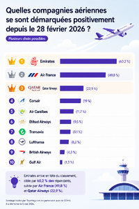 Le classement des compagnies aériennes qui ont le mieux géré la crise - Visuel généré par l'IA Le classement des compagnies aériennes qui ont le mieux géré la crise - Visuel généré par l'IA