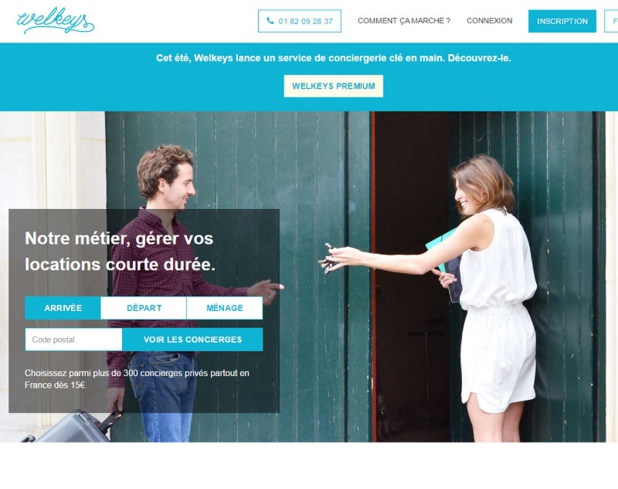 Welkeys s’appuie sur un réseau de concierges professionnels et propose aux propriétaires ou locataires d’un appartement mis à la location sur Airbnb, Abritel, Homelidays, Housetrip, etc, de gérer à leur place toute la logistique associée à la location- DR : Welkeys