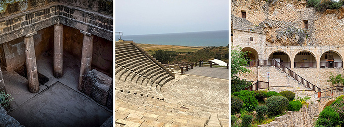 Circuit francophone à Chypre : Tombeaux des Rois (Paphos), théâtre antique de Kourion et monastère Saint-Neophyte © Creative Tours Cyprus Circuit francophone à Chypre : Tombeaux des Rois (Paphos), théâtre antique de Kourion et monastère Saint-Neophyte © Creative Tours Cyprus