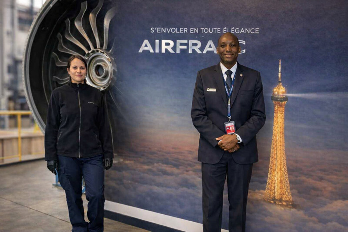 Anaïs Sulot et Hervé Talon. Photos : Air France Anaïs Sulot et Hervé Talon. Photos : Air France