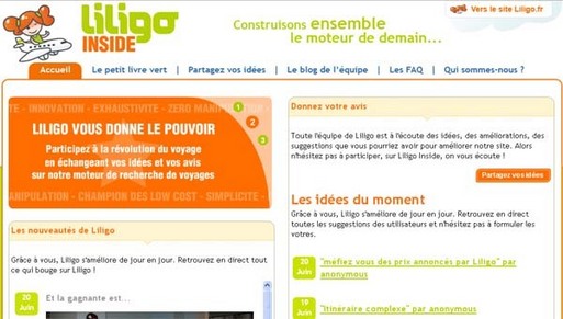 Liligo.fr innove avec un espace de dialogue baptisé Liligo Inside