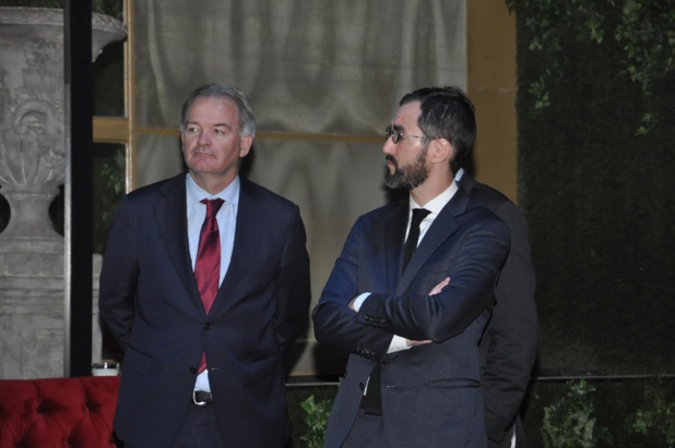 A Lisbonne lors de la soirée d’anniversaire organisée par Aigle Azur le 16 juin 2016. Michael Hamelink PDG de la compagnie Aigle Azur et  Meziane Idjerouidene (Groupe GoFast)  fils de l’actionnaire principal récemment décédé.