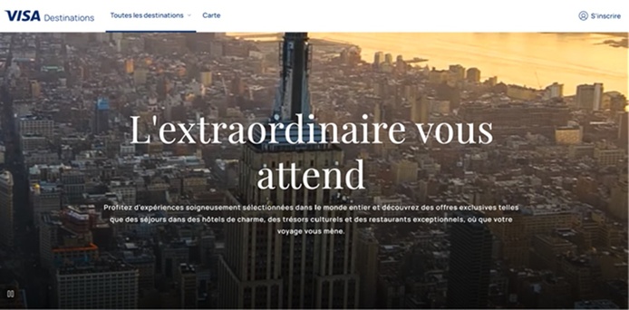 Visa lance Visa Destinations et s'invite dans la distribution touristique - Capture écran Visa lance Visa Destinations et s'invite dans la distribution touristique - Capture écran