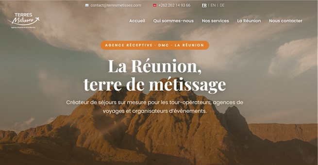 La Réunion : Terres Métisses dévoile son nouveau site internet - Capture écran