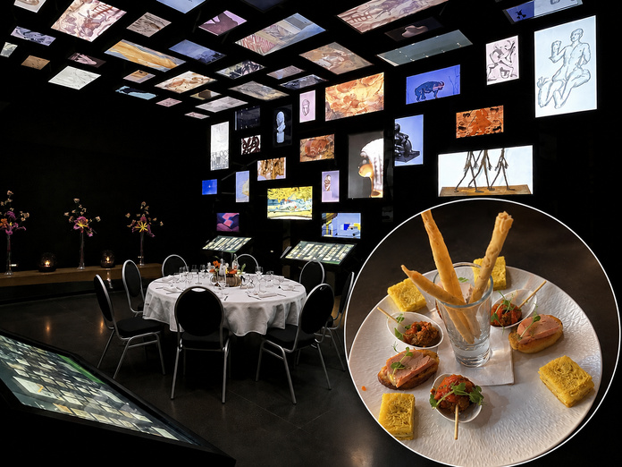 Pour ce dîner privé à Lascaux IV, la table a été dressée dans la Galerie de l’Imaginaire - Photos : PB, composition générée par IA Pour ce dîner privé à Lascaux IV, la table a été dressée dans la Galerie de l’Imaginaire - Photos : PB, composition générée par IA