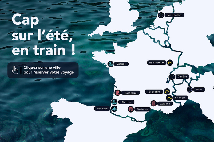 La carte propose des idées d’escapades en fonction des places encore disponibles - Photo : SNCF Connect