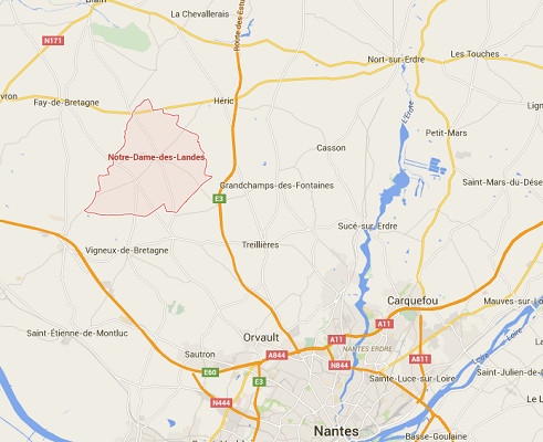 Notre-Dame-des-Landes est un village situé au Nord-Ouest de Nantes, en Loire-Atlantique - DR : Google Maps Notre-Dame-des-Landes est un village situé au Nord-Ouest de Nantes, en Loire-Atlantique - DR : Google Maps