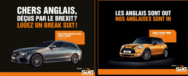 Sixt détourne le Brexit pour communiquer avec humour - DR : Sixt Sixt détourne le Brexit pour communiquer avec humour - DR : Sixt