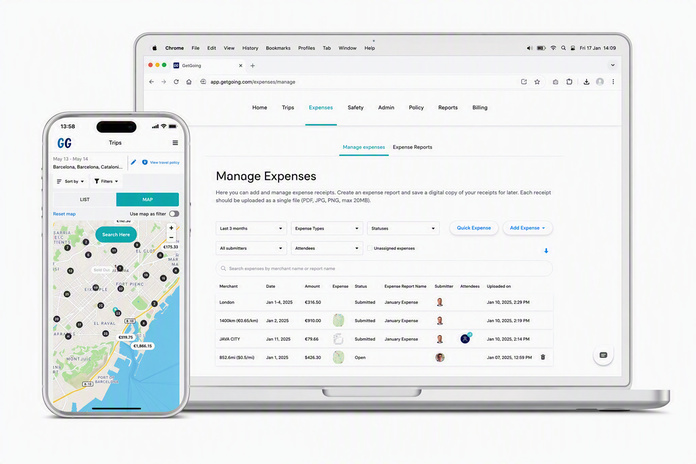 GetGoing, la plateforme de gestion des voyages d'affaires et des dépenses dédiée aux PME de BCD Travel est disponible en France depuis début 2026. @getgoing