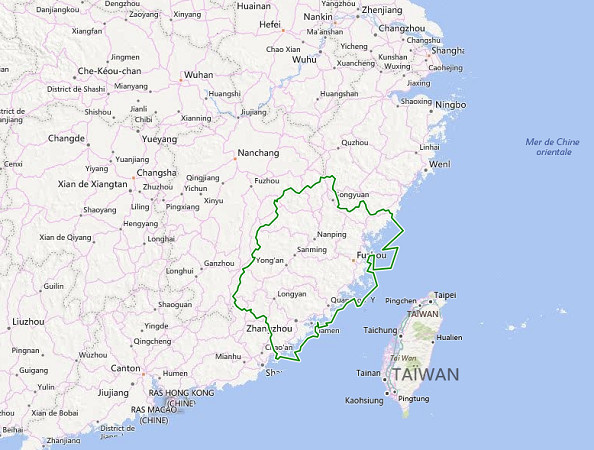 C'est la province chinoise de Fujian qui est menacée par le passage du typhon Nepartak samedi 9 juillet 2016 - DR : Bing C'est la province chinoise de Fujian qui est menacée par le passage du typhon Nepartak samedi 9 juillet 2016 - DR : Bing