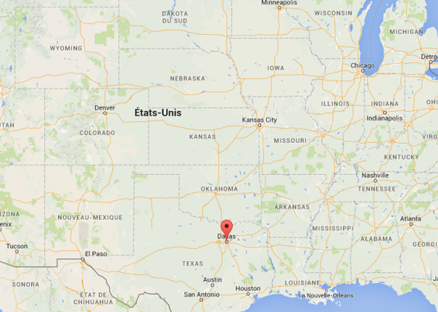 Les autorités américaines ont fermé l'espace aérien au-dessus de Dallas, dans le Texas - DR : Google Maps