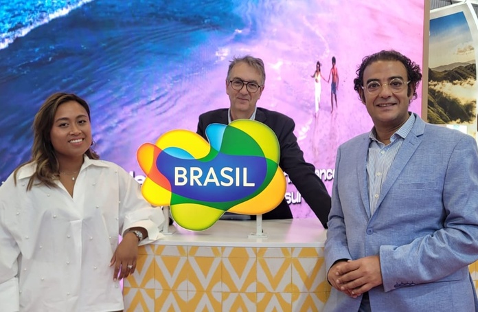 Kristania Karci, Stéphane Michaut et Selim Kadhi lors de l'IFTM 2026 - Photo : AB