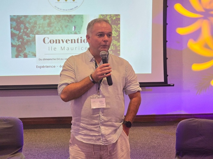 Fabrice Poulain, nouveau président des EDV Grand Est, a ouvert la convention qui se tient actuellement au Shandrani Beachcomber, à l'Ile Maurice - Photo CE