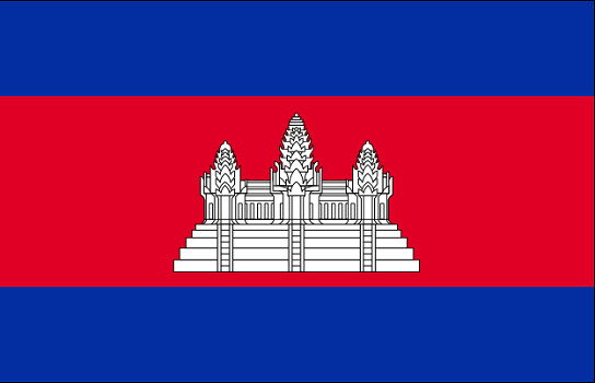 Drapeau du Cambodge - DR : Wikipedia Drapeau du Cambodge - DR : Wikipedia