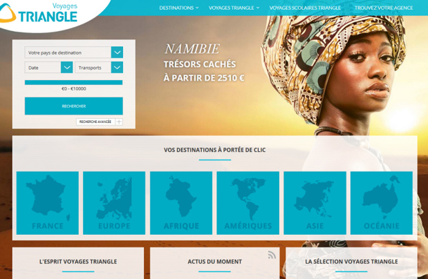 Le site Internet de Voyages Triangle désormais détenu par les groupes Chauchard et Delbos - Capture écran Le site Internet de Voyages Triangle désormais détenu par les groupes Chauchard et Delbos - Capture écran