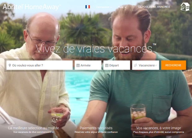 Le site Abritel Homeway - Capture écran Le site Abritel Homeway - Capture écran