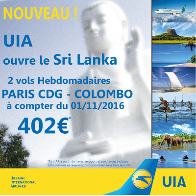 UIA va lancer un vol entre Kiev et Colombo dès le 1er novembre 2016 - DR UIA va lancer un vol entre Kiev et Colombo dès le 1er novembre 2016 - DR