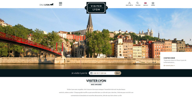 VisiterLyon.com est en ligne depuis le 12 juillet 2016 - Capture d'écran VisiterLyon.com est en ligne depuis le 12 juillet 2016 - Capture d'écran